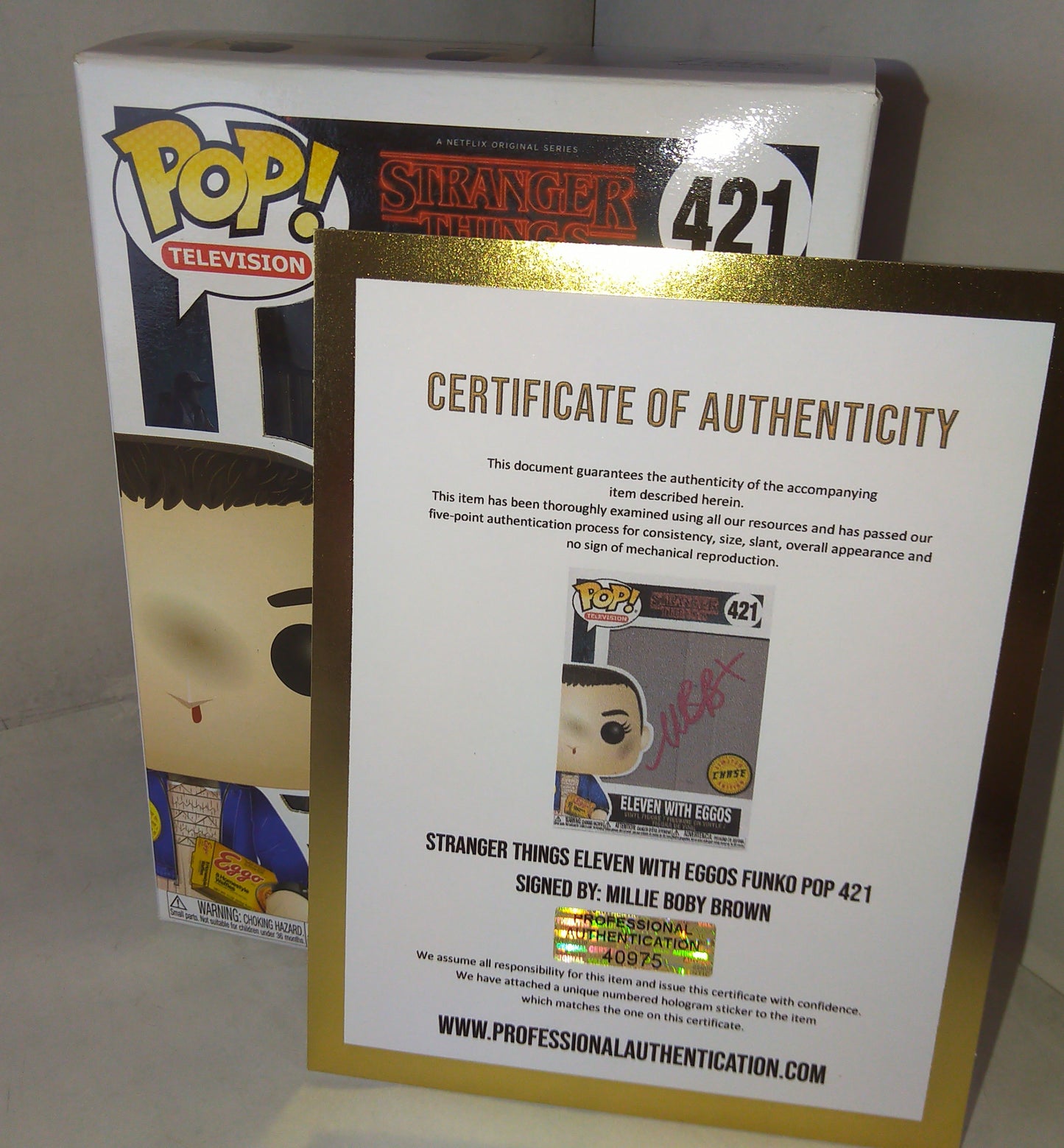Millie Bobby Brown Hand Signed Autograph Stranger Things Funko Pop COA
