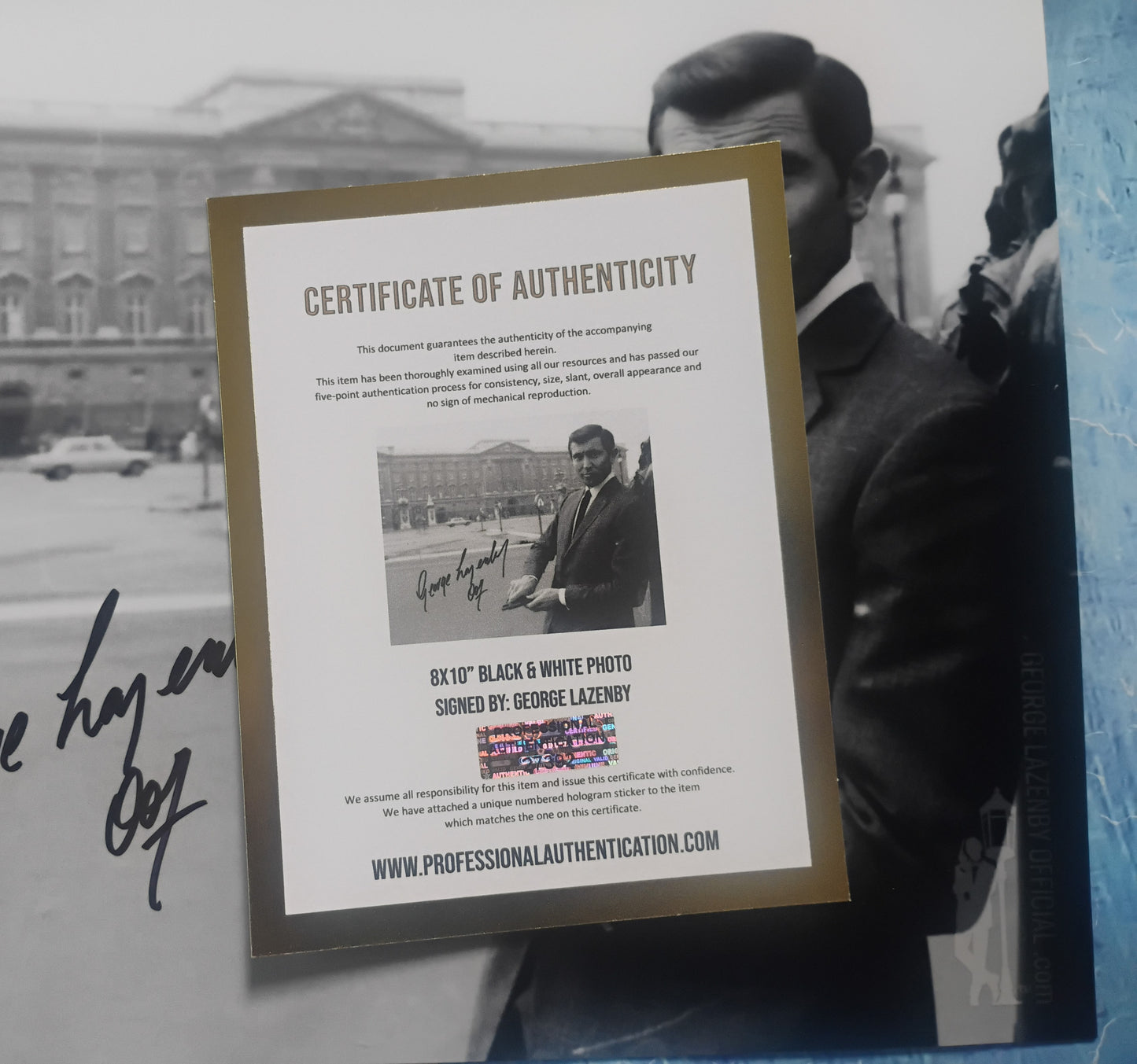 George Lazenby Hand Signed Autograph 8x10 Photo COA James Bond