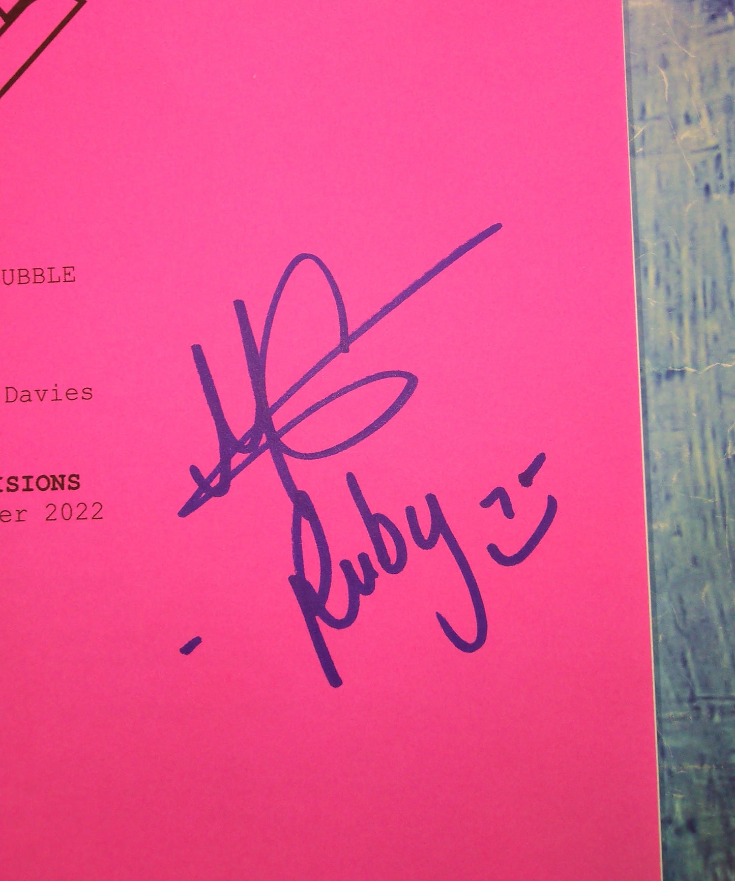 Millie Gibson & Ncuti Gatwa Hand Signed Autograph Doctor Who Script COA