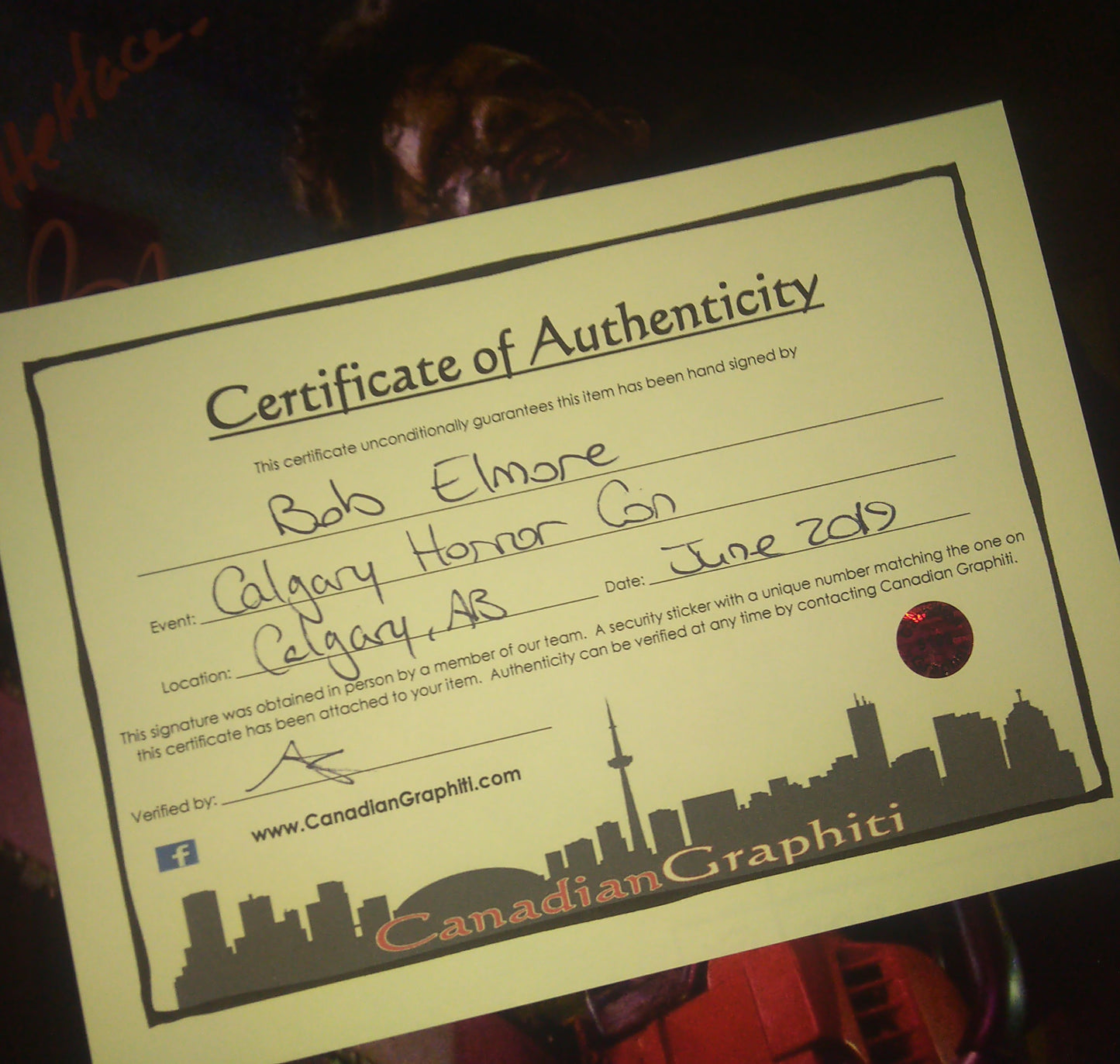 Bob Elmore Hand Signed Autograph 8x10 Photo COA Texas Chainsaw Massacre