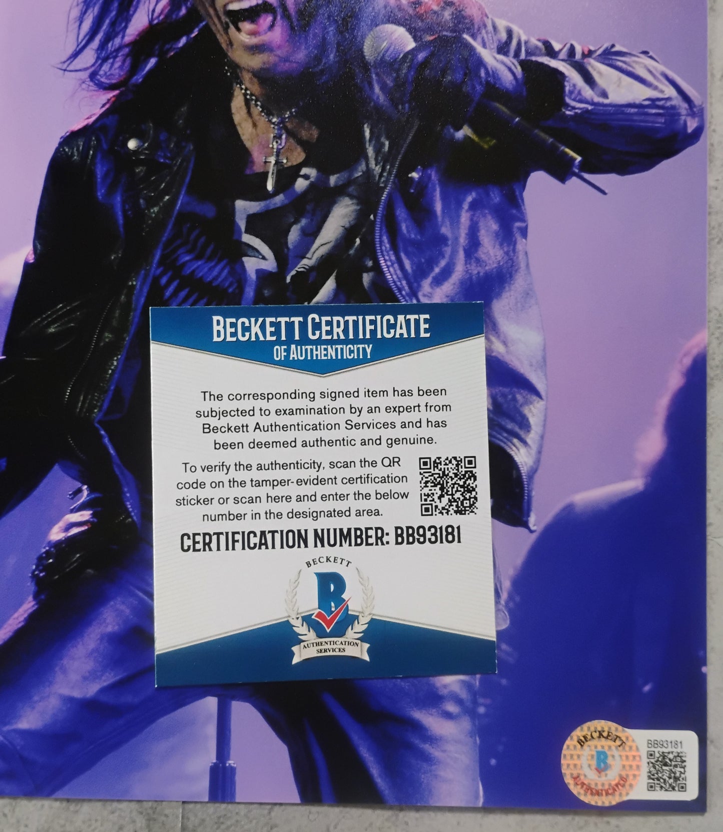 Alice Cooper Hand Signed Autograph 8x10 Photo BAS COA