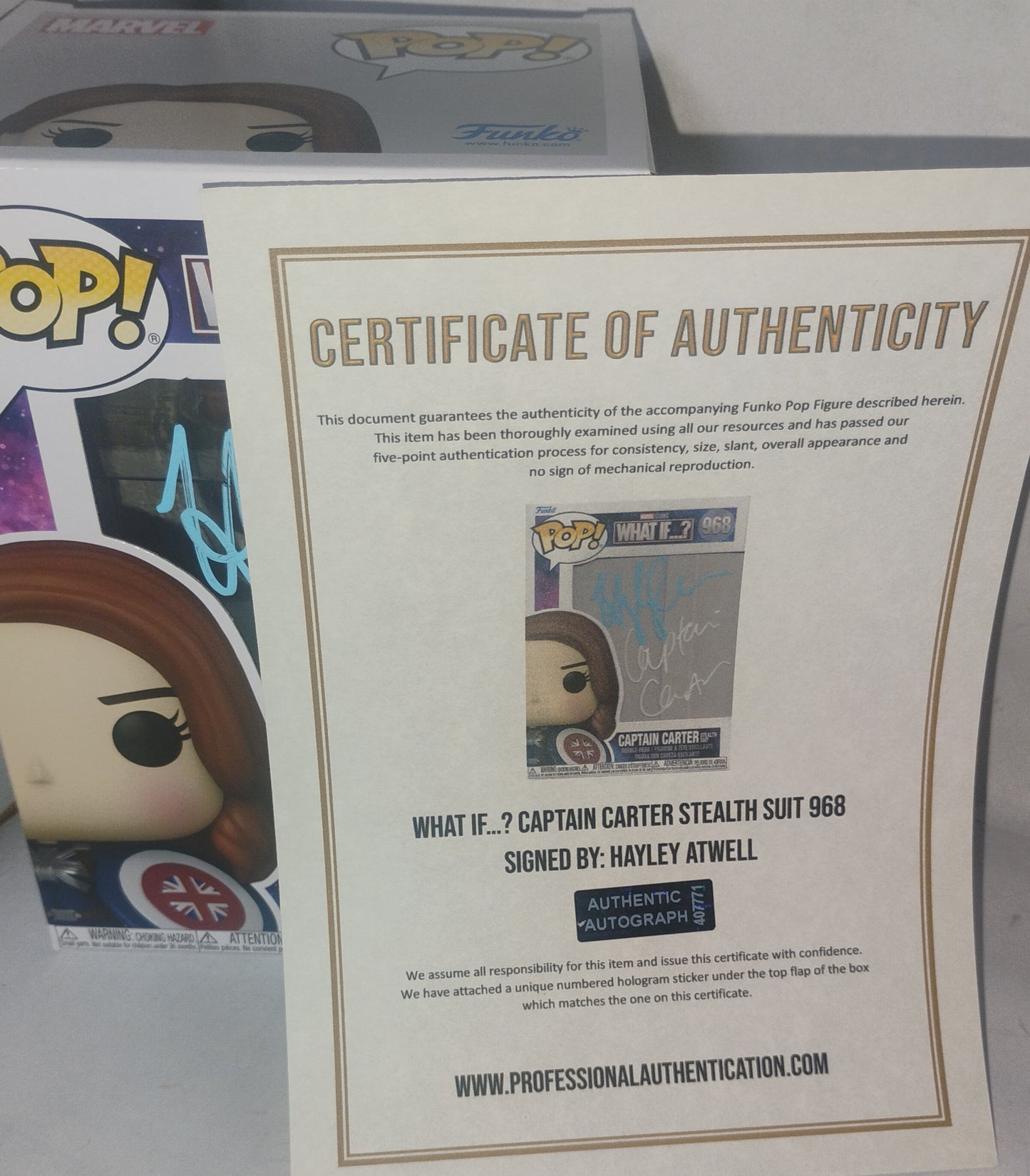 Hayley Atwell Hand Signed Autograph Captain Carter Funko Pop COA