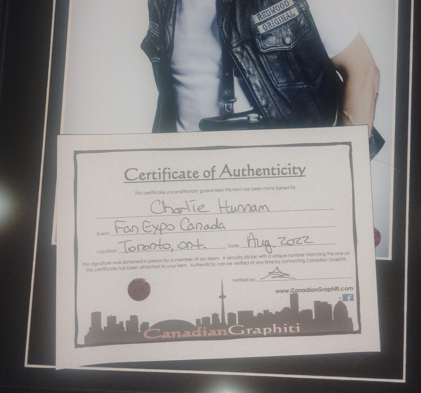 Charlie Hunnam Hand Signed Autograph Photo Framed COA Sons Of Anarchy