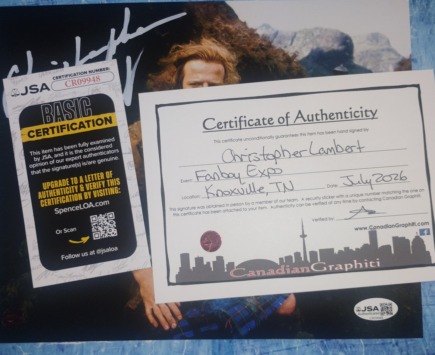 Christopher Lambert Hand Signed Autograph 8x10 Photo JSA COA Highlander