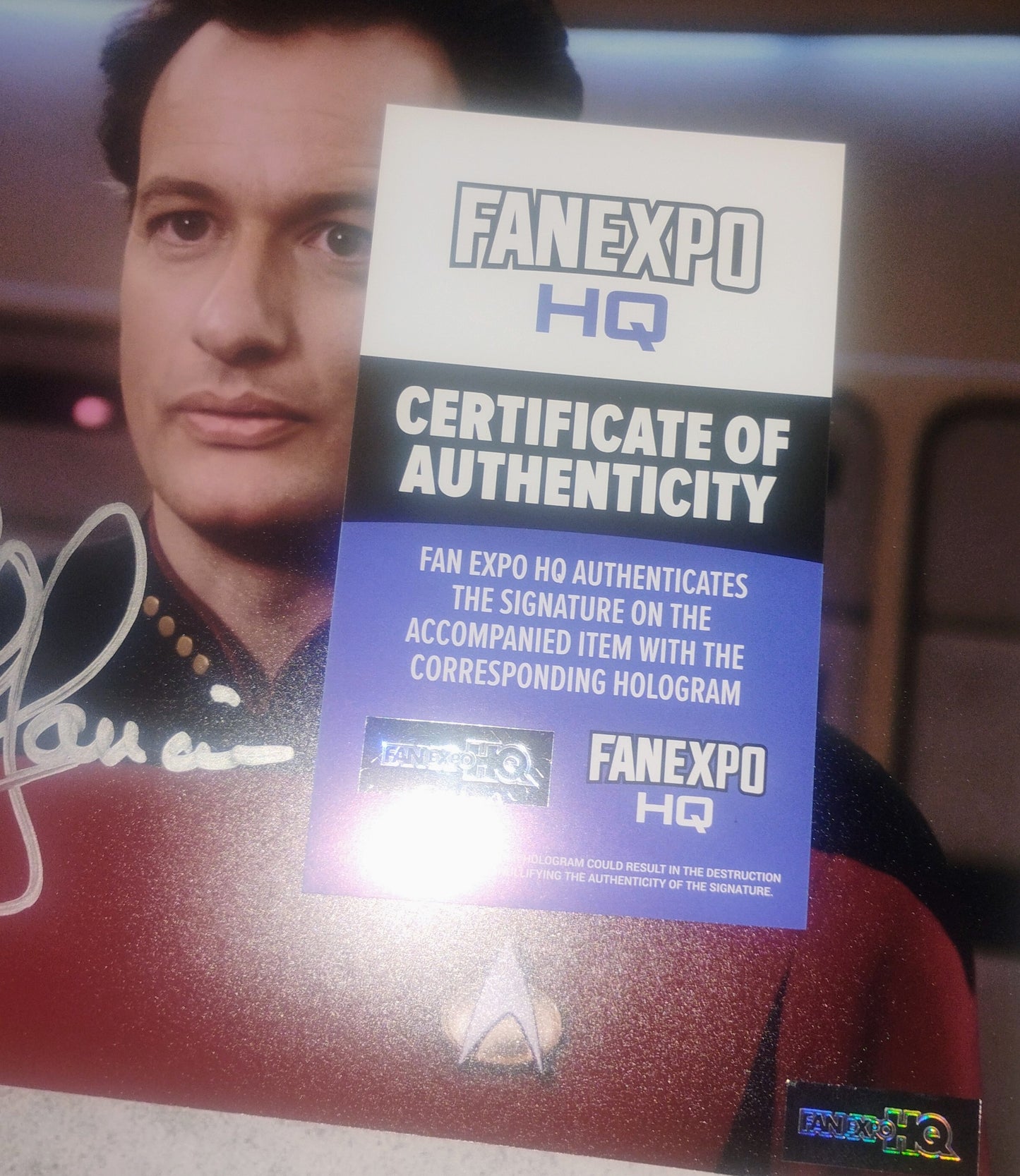 John De Lancie Hand Signed Autograph 8x10 Photo COA Star Trek