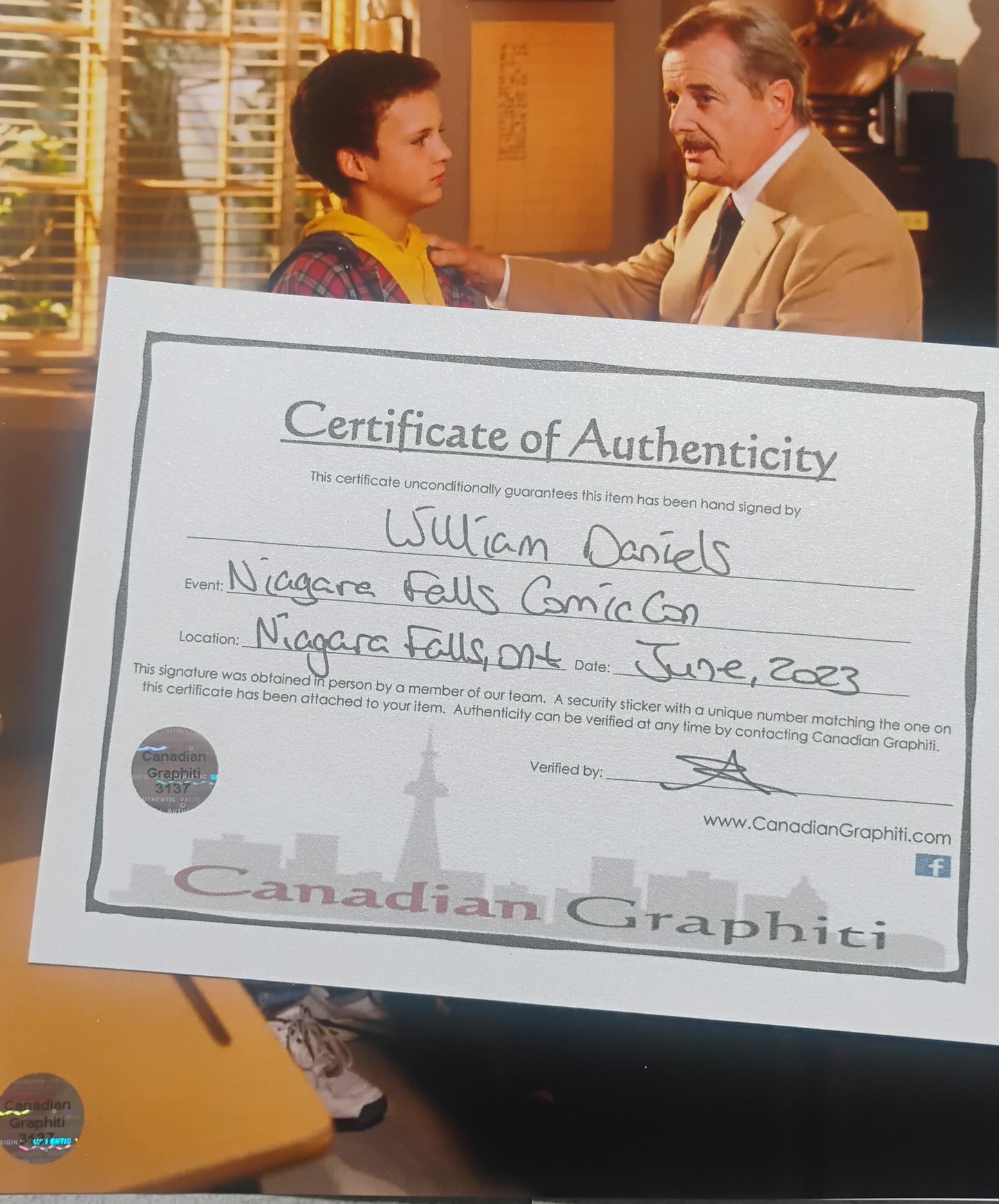 William Daniels Hand Signed Autograph 8x10 Photo COA Boy Meets World