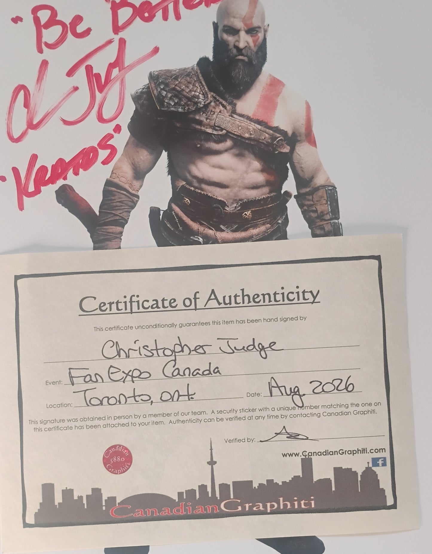 Christopher Judge Hand Signed Autograph Photo OPix COA God Of War Kratos