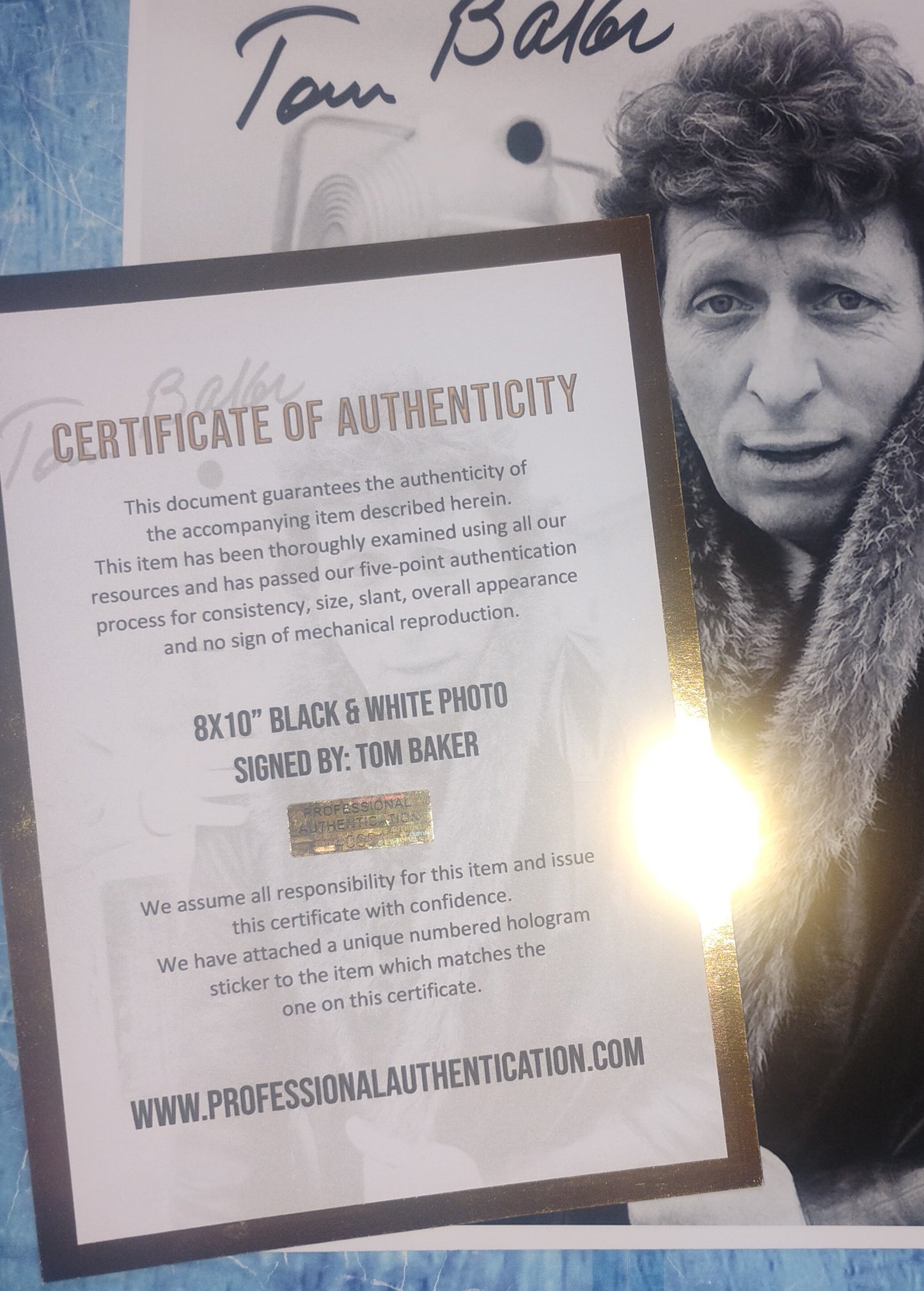 Tom Baker Hand Signed Autograph 8x10 Photo COA Doctor Who