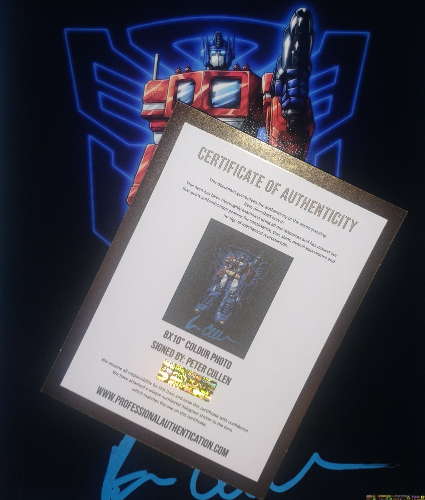 Peter Cullen Hand Signed Autograph 8x10 Photo COA Transformers