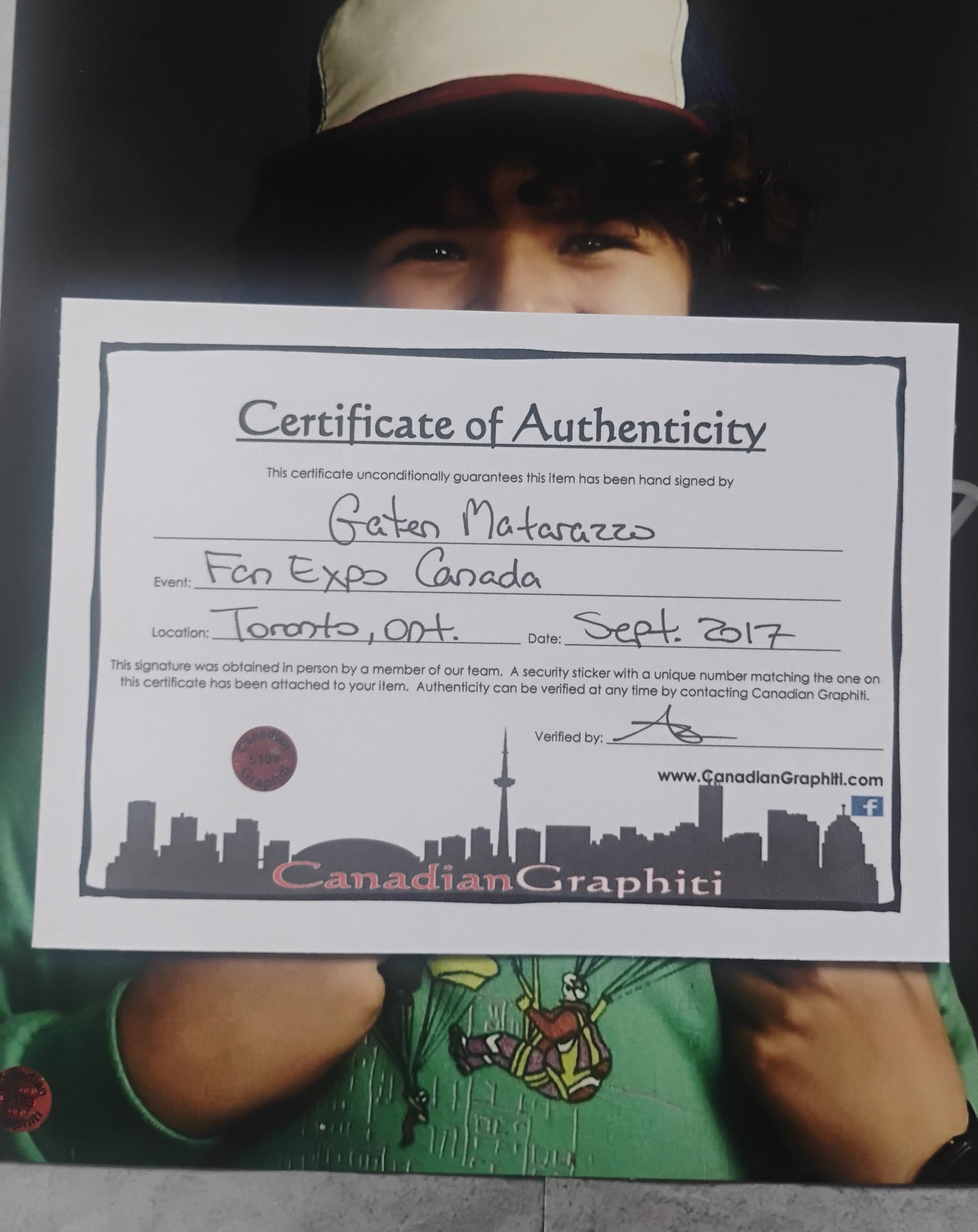 Gaten Matarazzo Hand Signed Autograph 8x10 Photo COA Stranger Things
