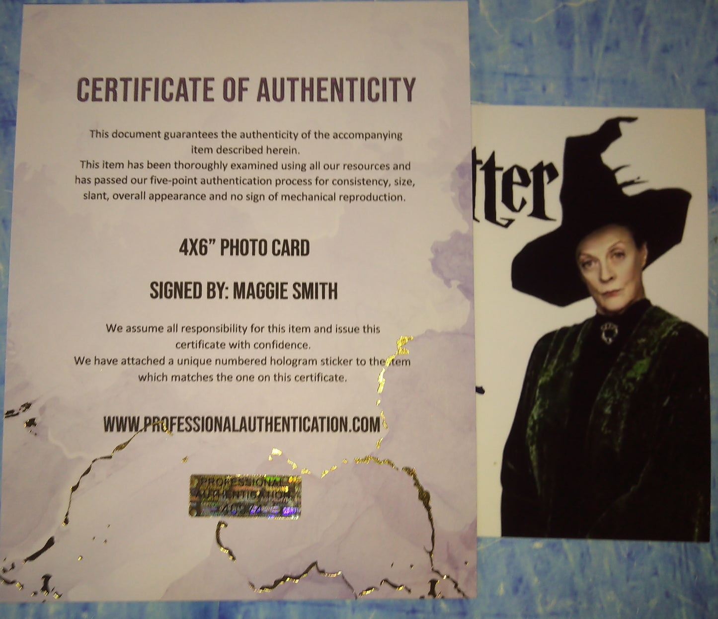 Maggie Smith Hand Signed Autograph Photo COA Harry Potter