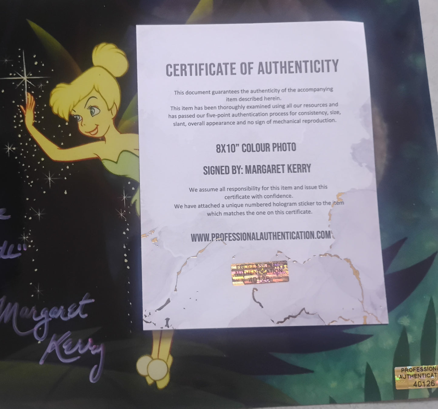 Margaret Kerry Hand Signed Autograph 8x10 Photo COA Tinker Bell