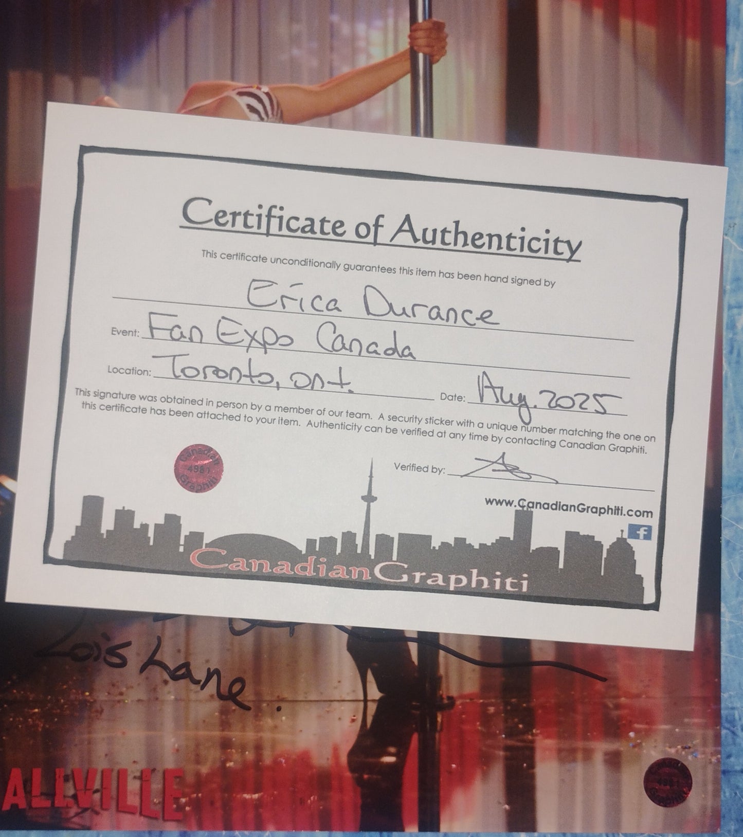 Erica Durance Hand Signed Autograph 8x10 Photo OPix COA Smallville