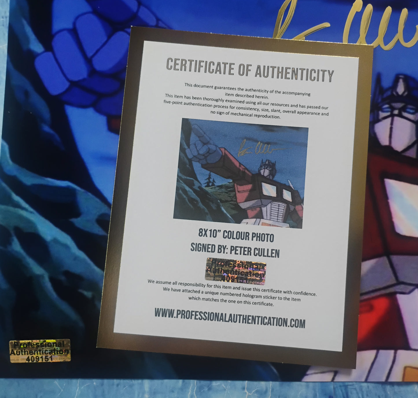 Peter Cullen Hand Signed Autograph 8x10 Photo COA Optimus Prime