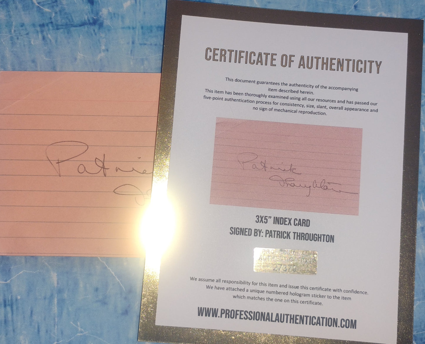 Patrick Troughton Hand Signed Autograph Index Card COA Doctor Who