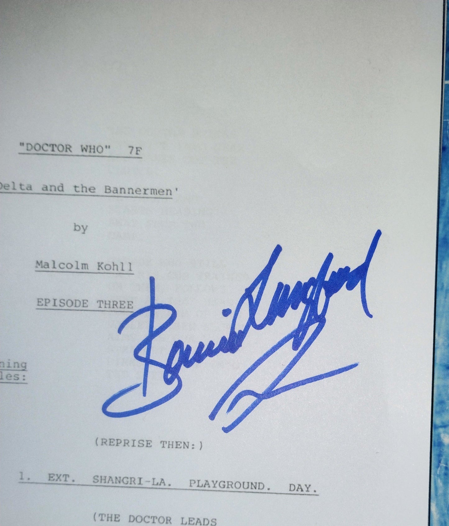 Sylvester McCoy & Bonnie Langford Hand Signed Autograph Doctor Who Script COA
