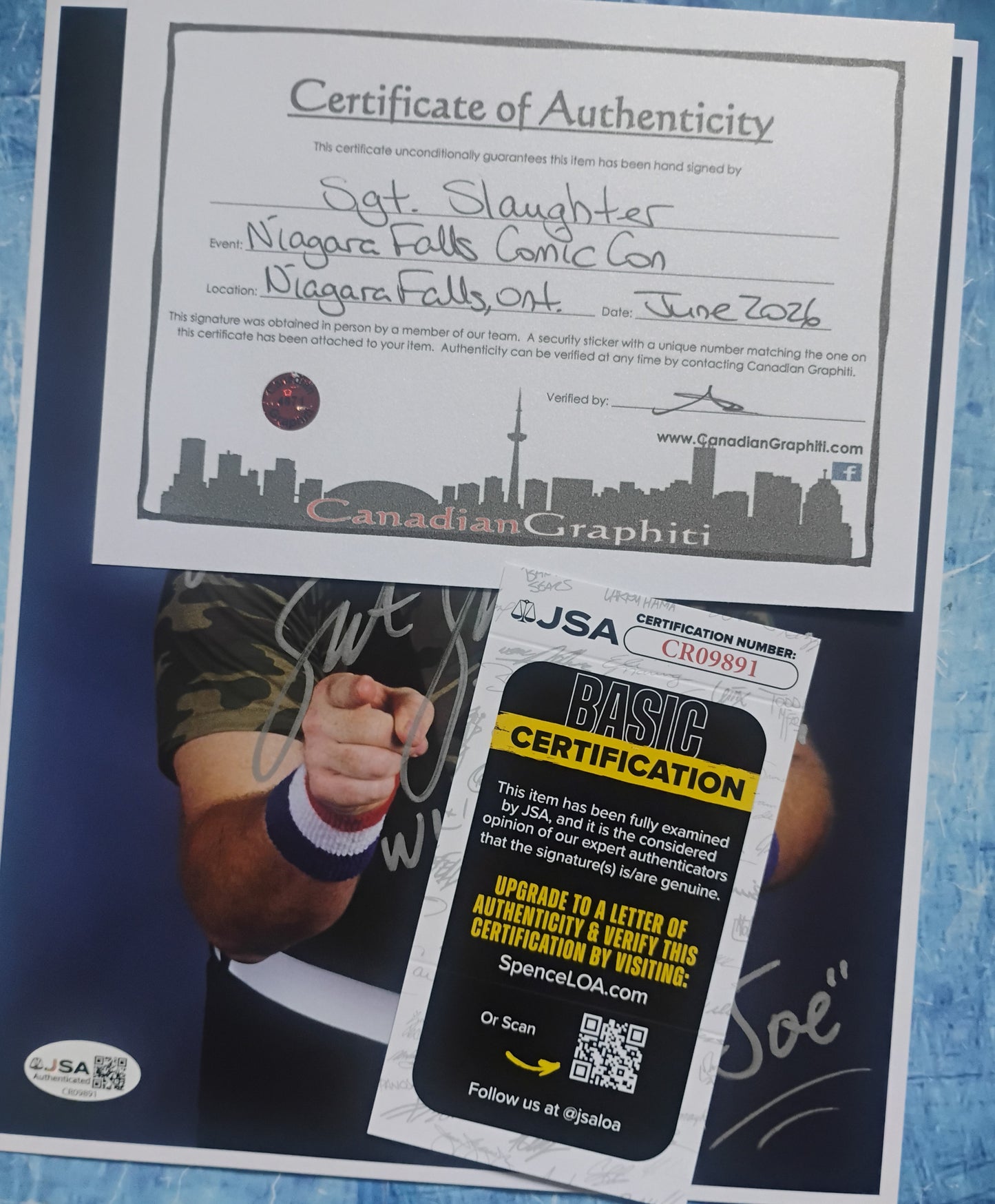 Sgt Slaughter Robert Remus Hand Signed Autograph 8x10 Photo JSA COA