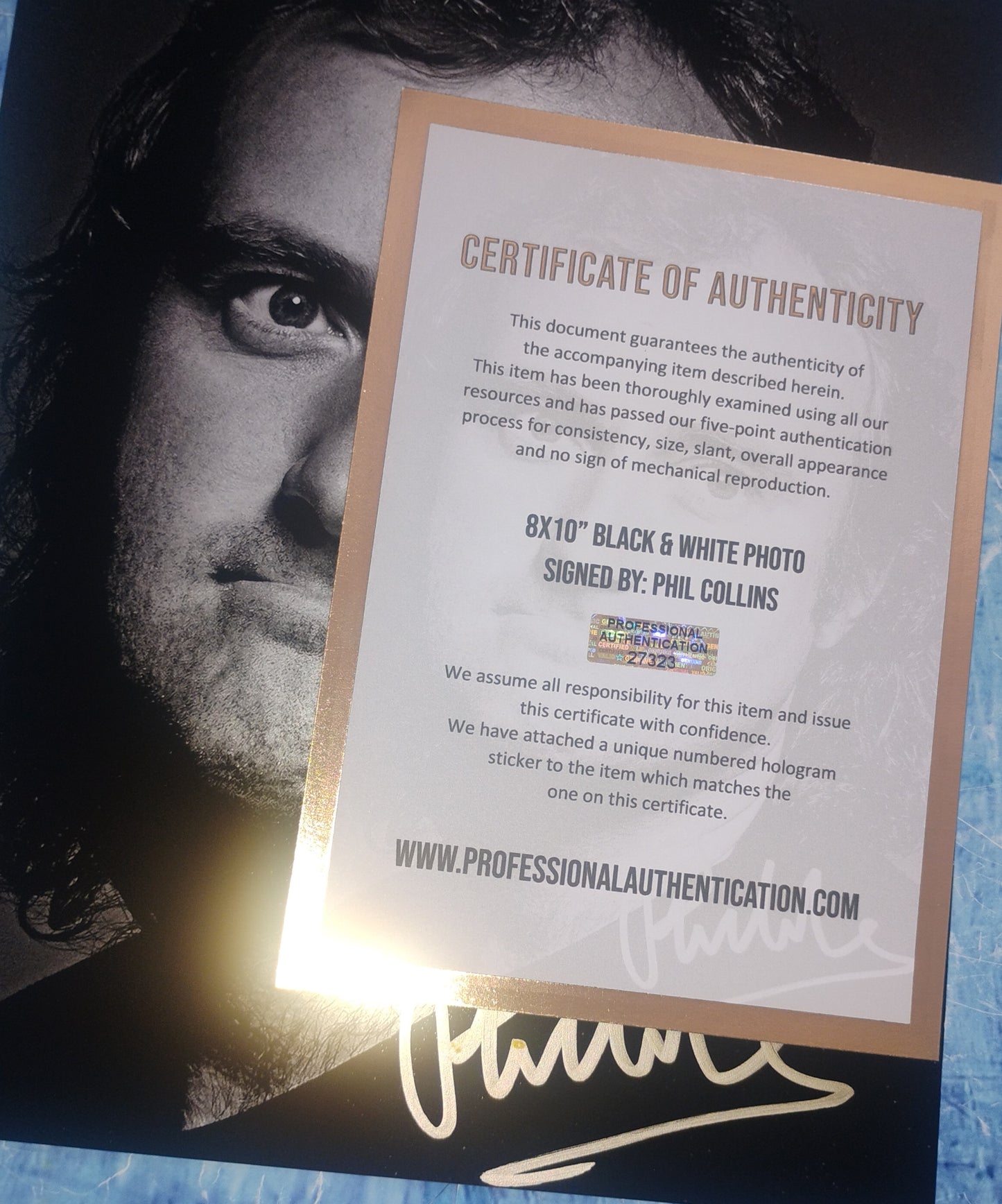 Phil Collins Hand Signed Autograph 8x10 Photo COA