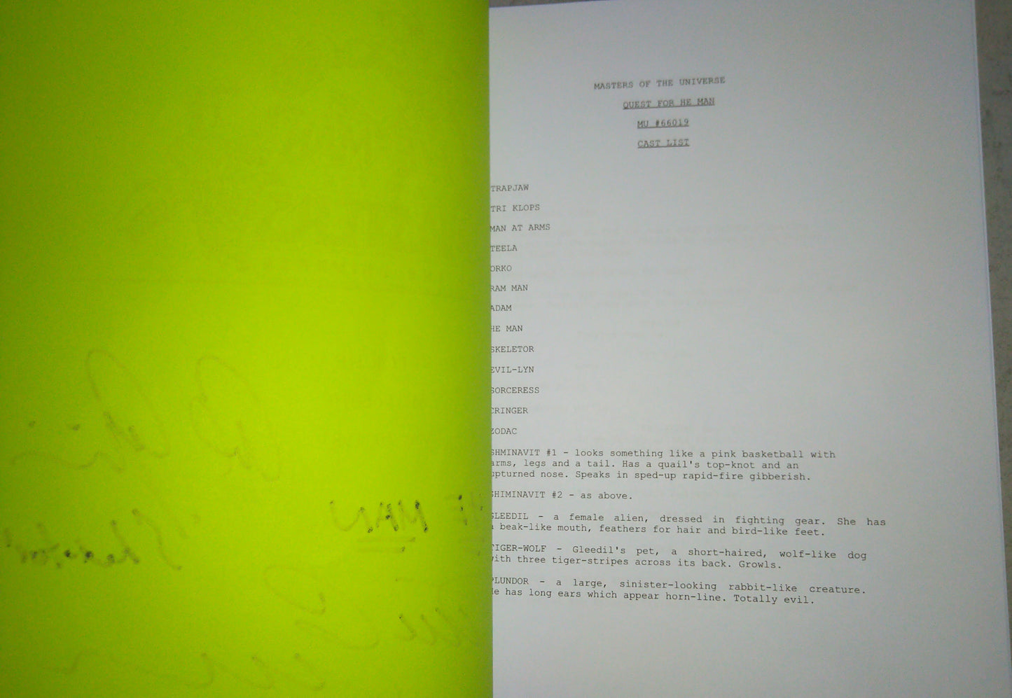 Alan Oppenheimer & John Erwin Hand Signed Autograph He-man Script COA