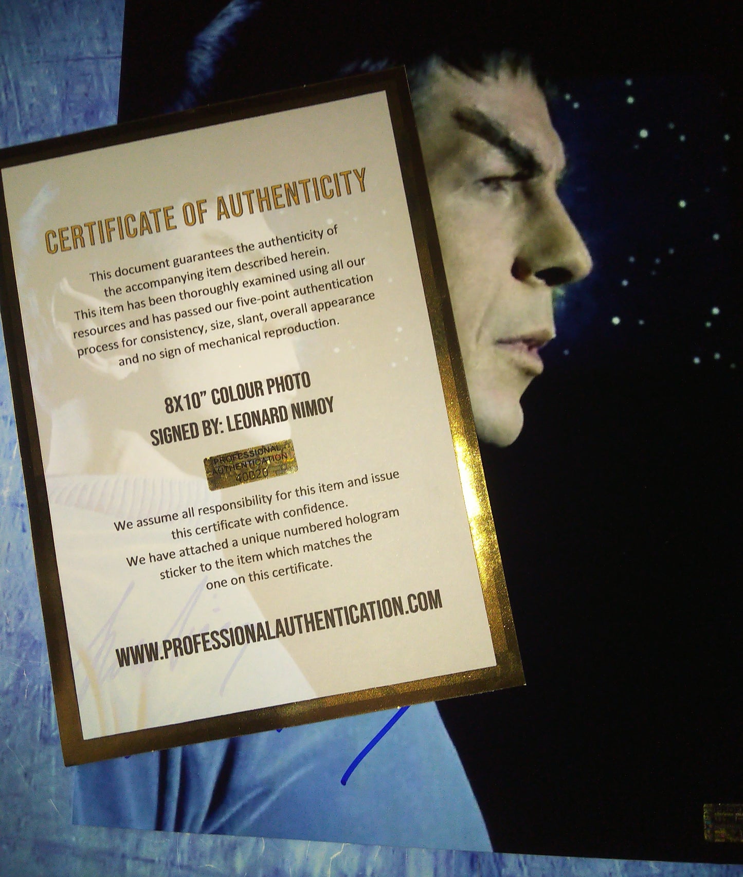 Leonard Nimoy Hand Signed Autograph 8x10 Photo COA Star Trek