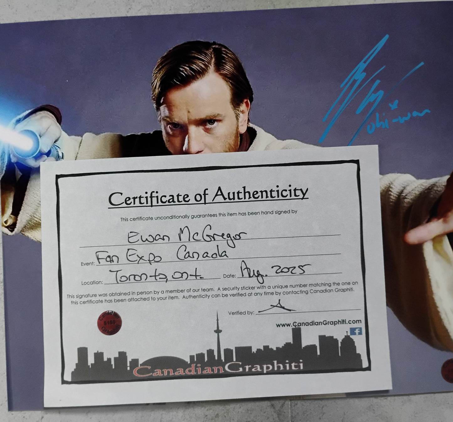 Ewan McGregor Hand Signed Autograph 8x10 Photo COA Star Wars