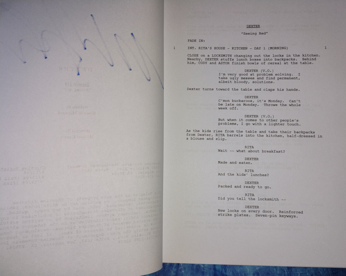 Michael C Hall Hand Signed Autograph Dexter Script COA