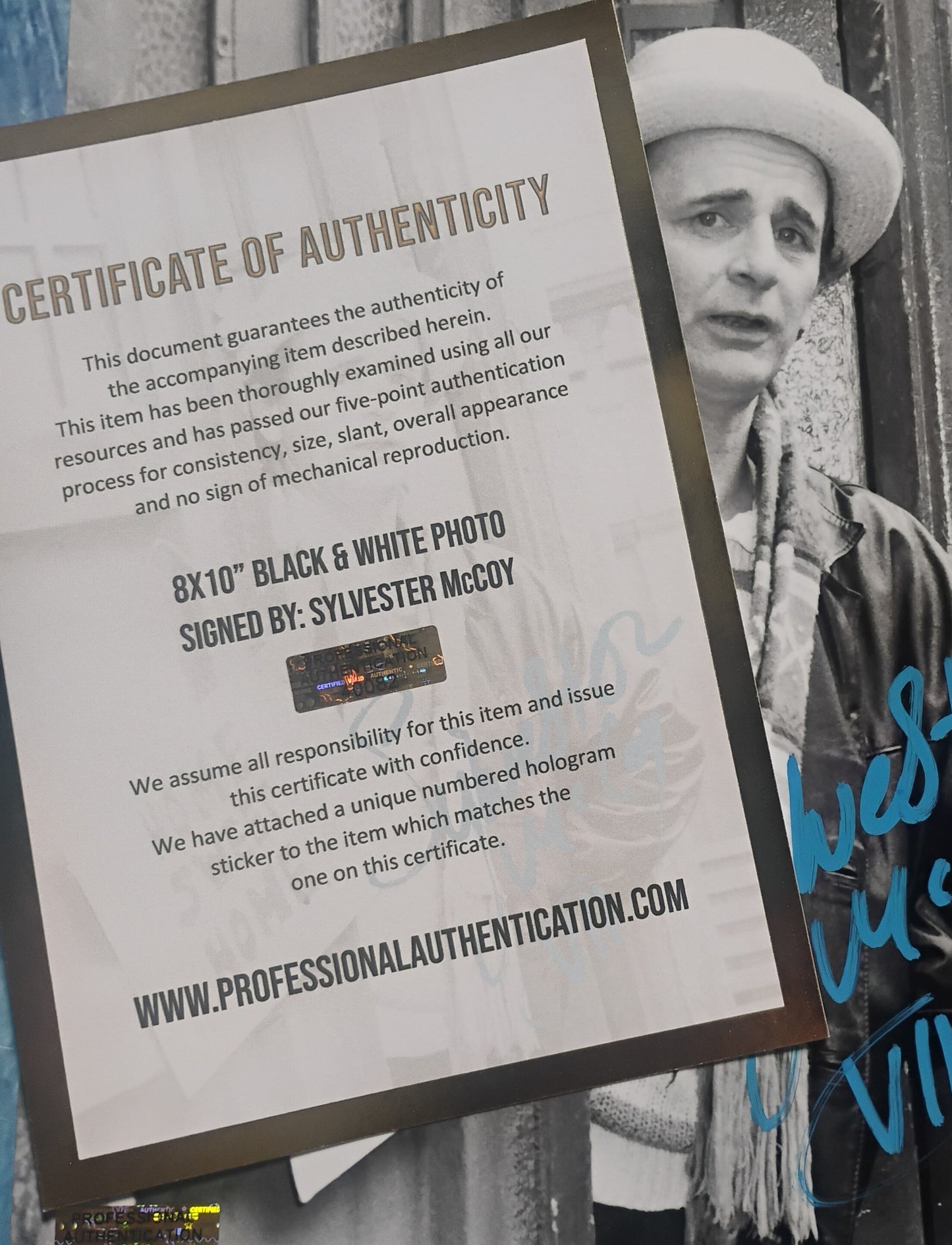 Sylvester McCoy Hand Signed Autograph 8x10 Photo COA Doctor Who