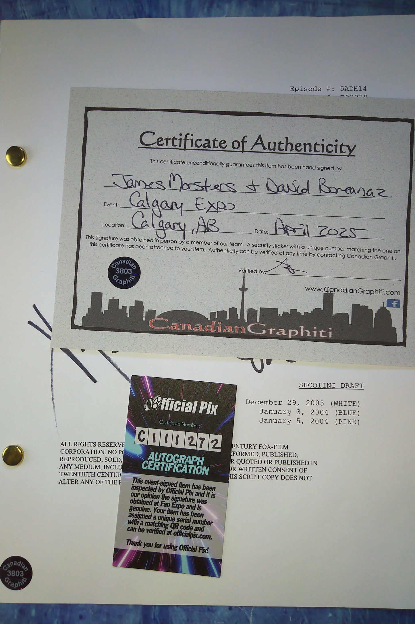 James Marsters & David Boreanaz Hand Signed Autograph Angel Script COA + OPix