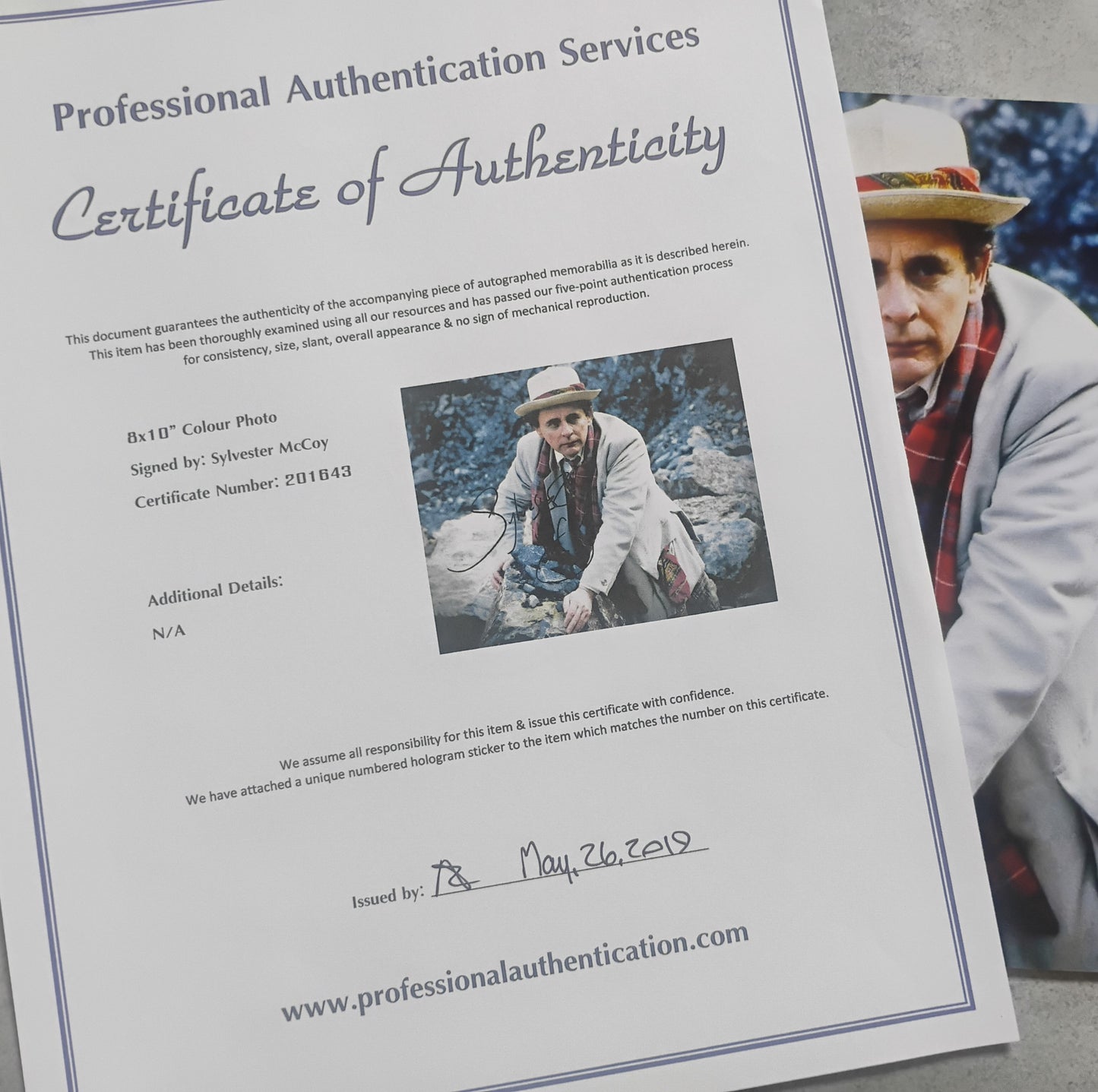 Sylvester McCoy Hand Signed Autograph 8x10 Photo COA Doctor Who