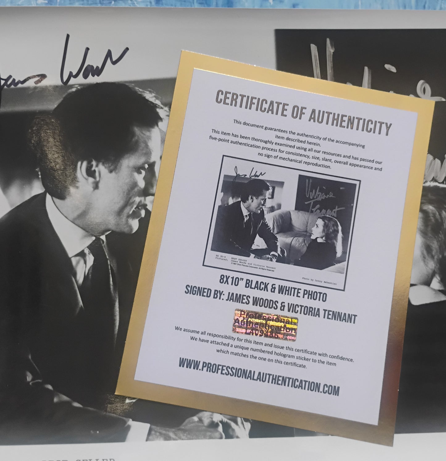 James Woods & Victoria Tenannt Hand Signed Autograph 8x10 Photo COA