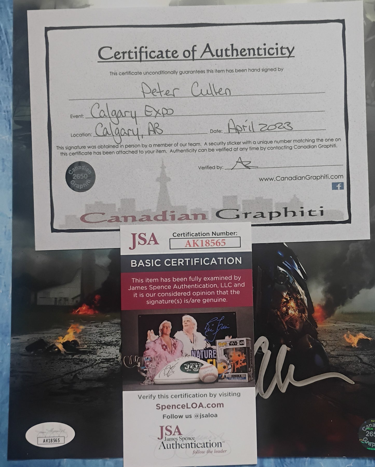Peter Cullen Hand Signed Autograph 8x10 Photo JSA COA Transformers