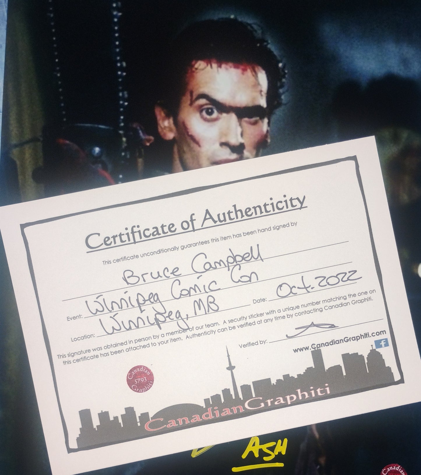 Bruce Campbell Hand Signed Autograph 8x10 Photo COA Evil Dead