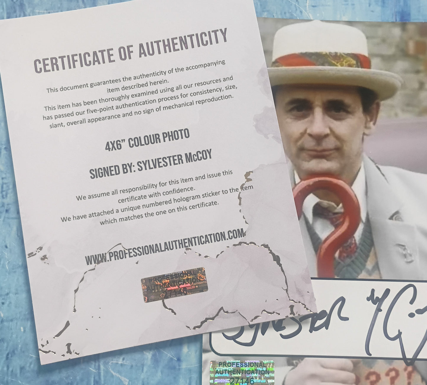 Sylvester McCoy Hand Signed Autograph Photo COA Doctor Who