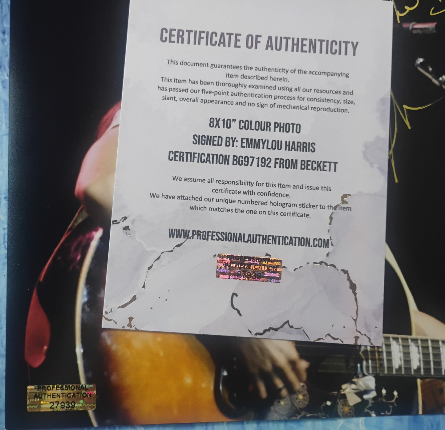 Emmylou Harris Hand Signed Autograph 8x10 Photo BAS COA