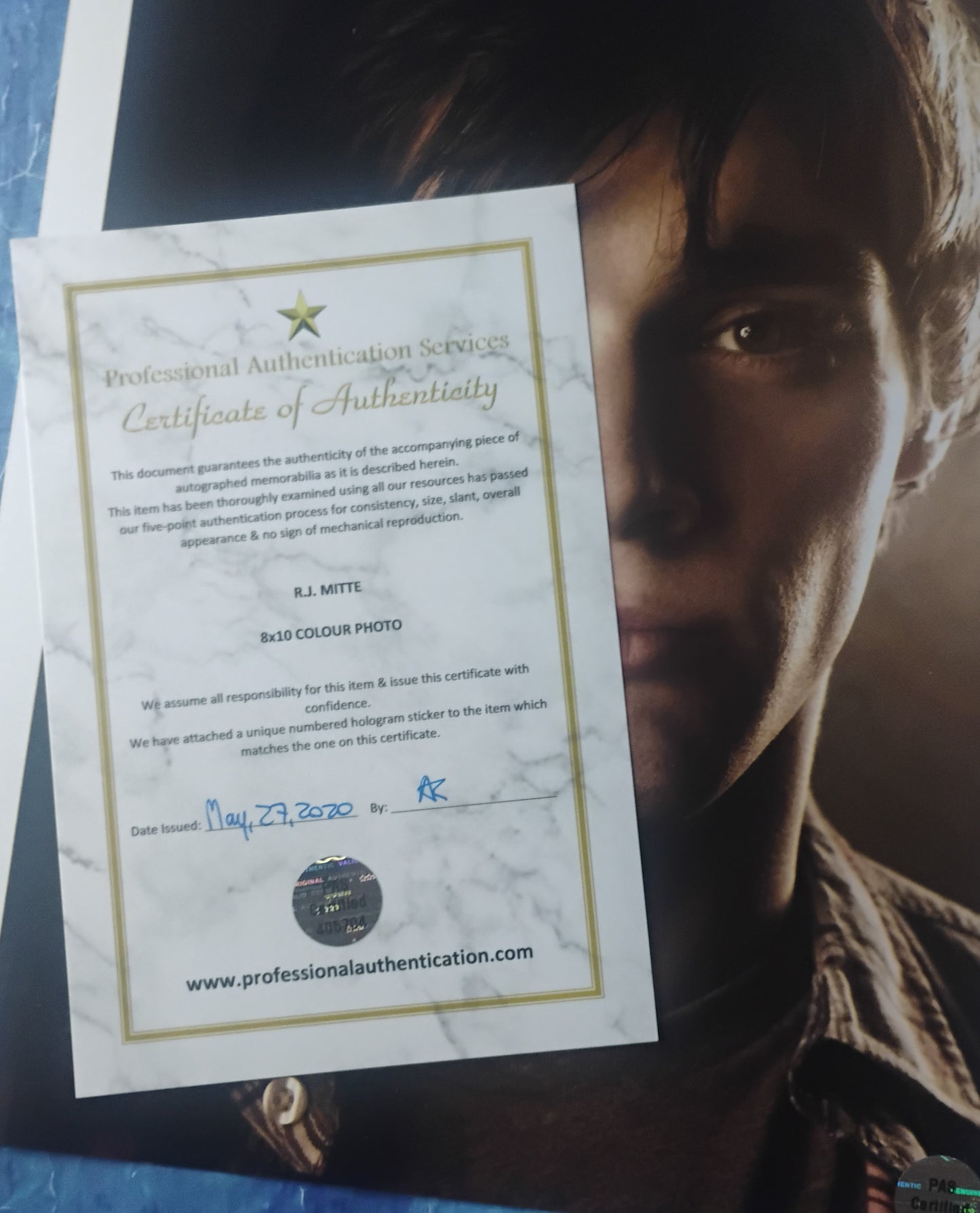 RJ Mitte Hand Signed Autograph 8x10 Photo COA