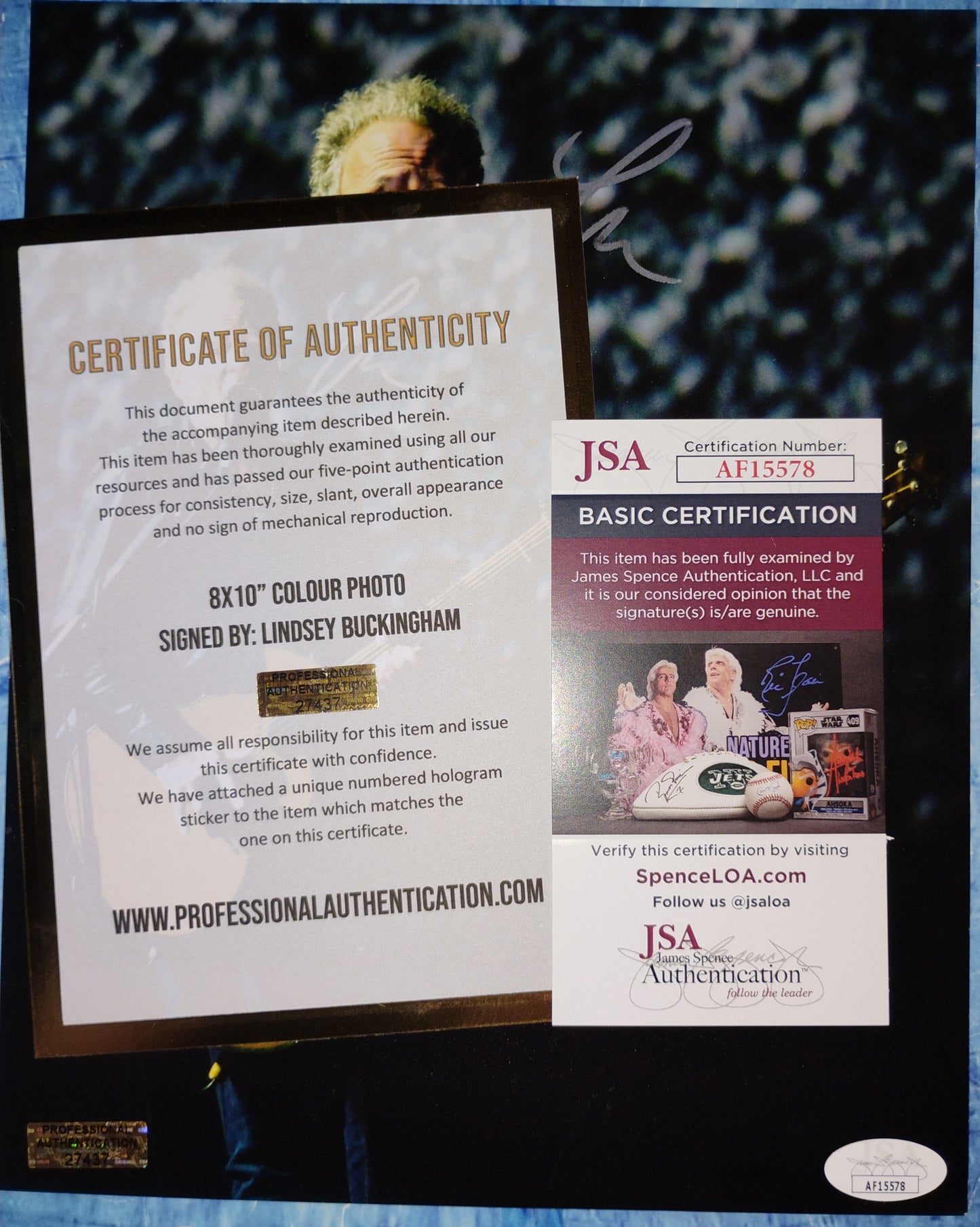 Lindsey Buckingham Hand Signed Autograph 8x10 Photo JSA COA Fleetwood Mac