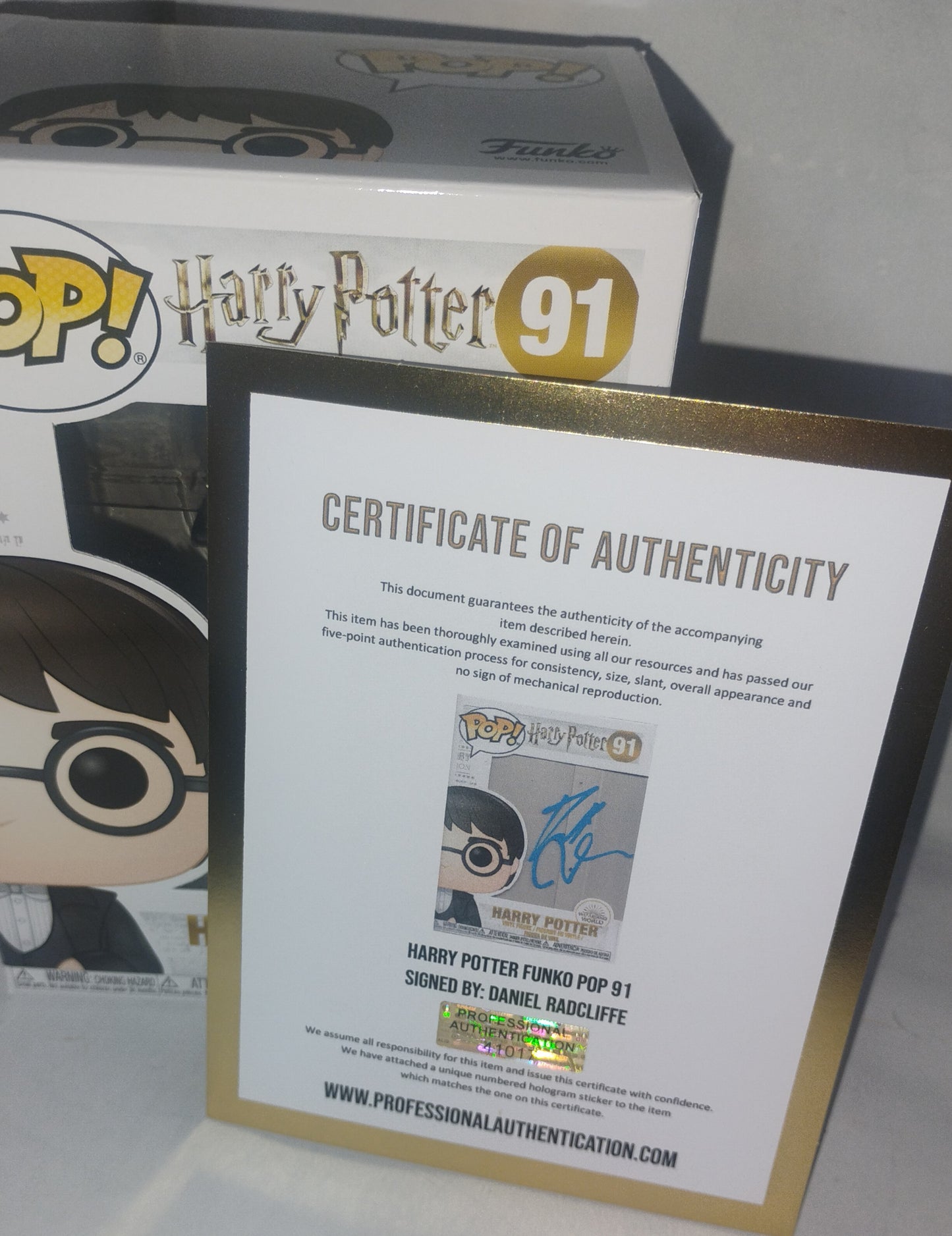 Daniel Radcliffe Hand Signed Autograph Harry Potter Funko Pop BAS COA