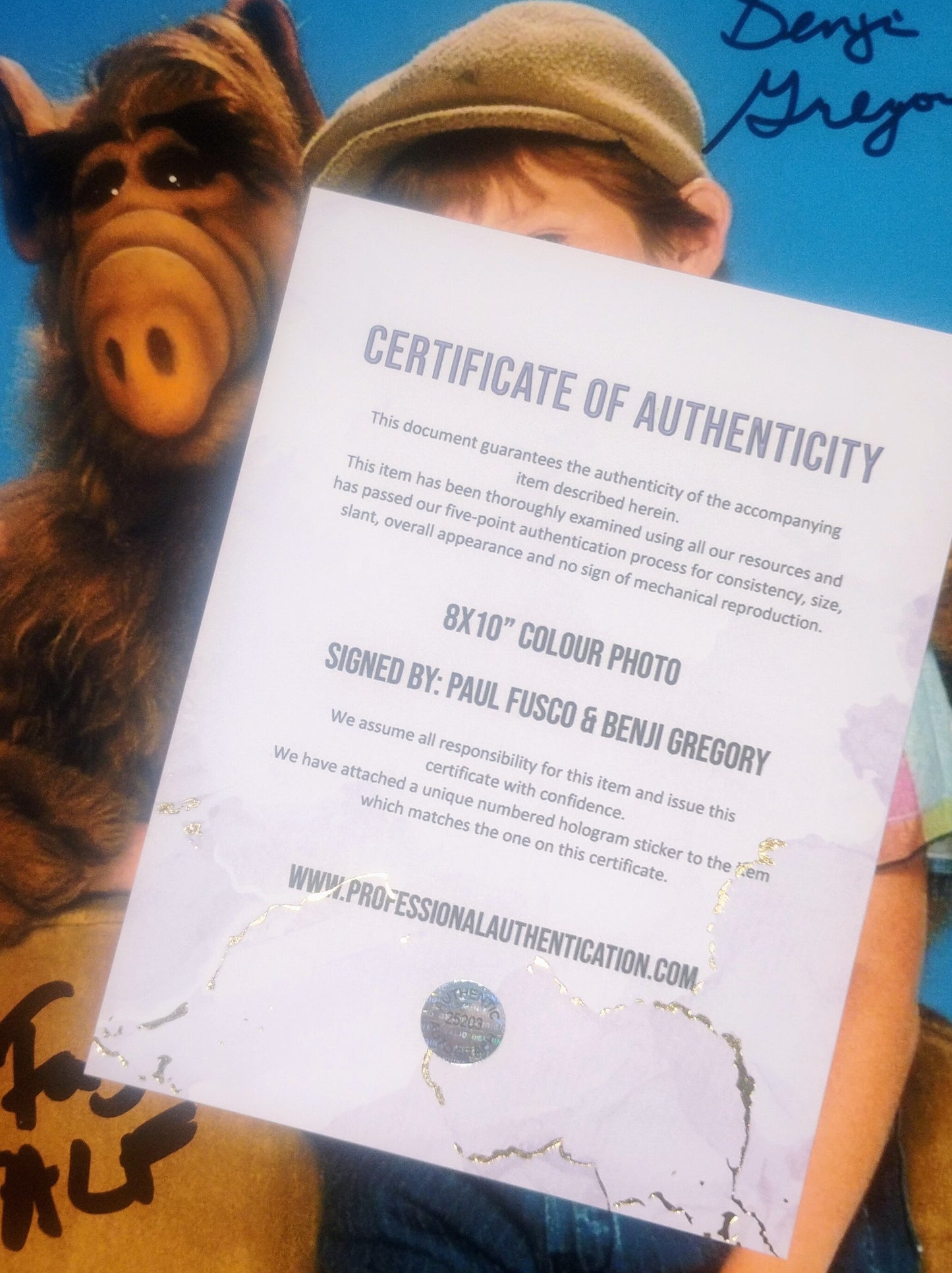 Paul Fusco & Benji Gregory Hand Signed Autograph 8x10 Photo COA Alf