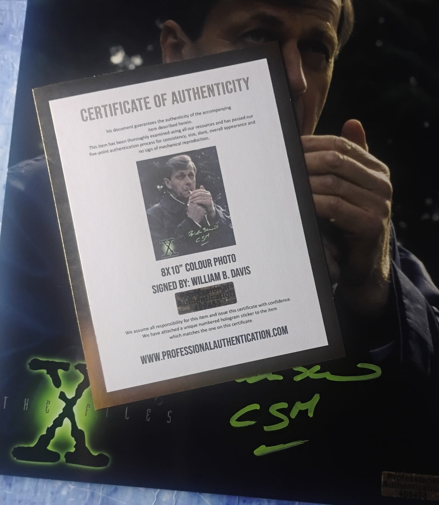 William B Davis Hand Signed Autograph 8x10 Photo COA X-Files