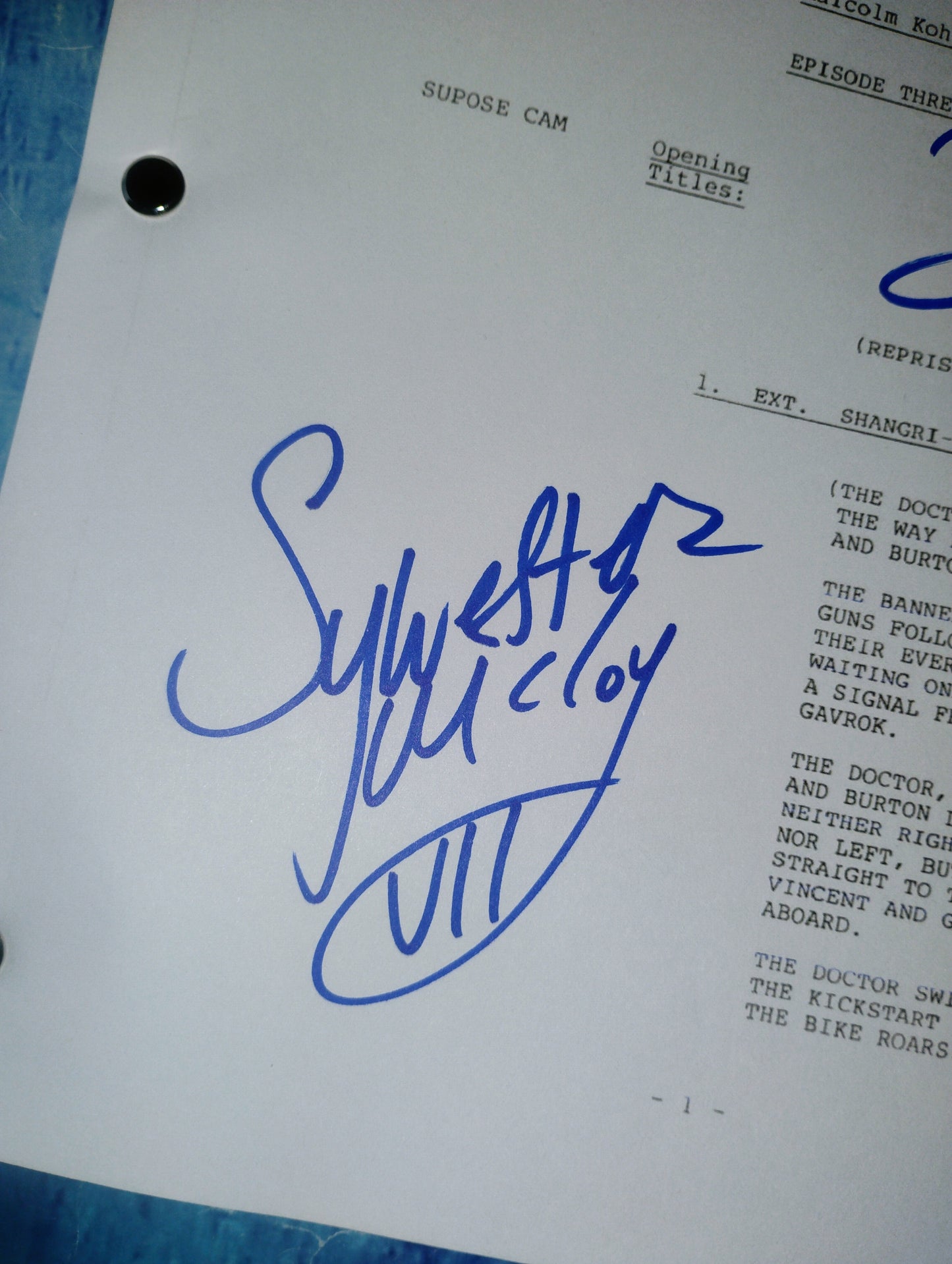 Sylvester McCoy & Bonnie Langford Hand Signed Autograph Doctor Who Script COA