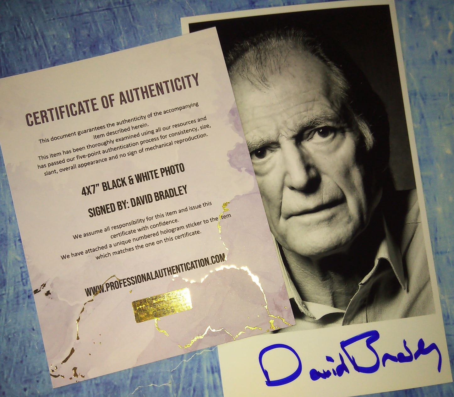 David Bradley Hand Signed Autograph Photo COA