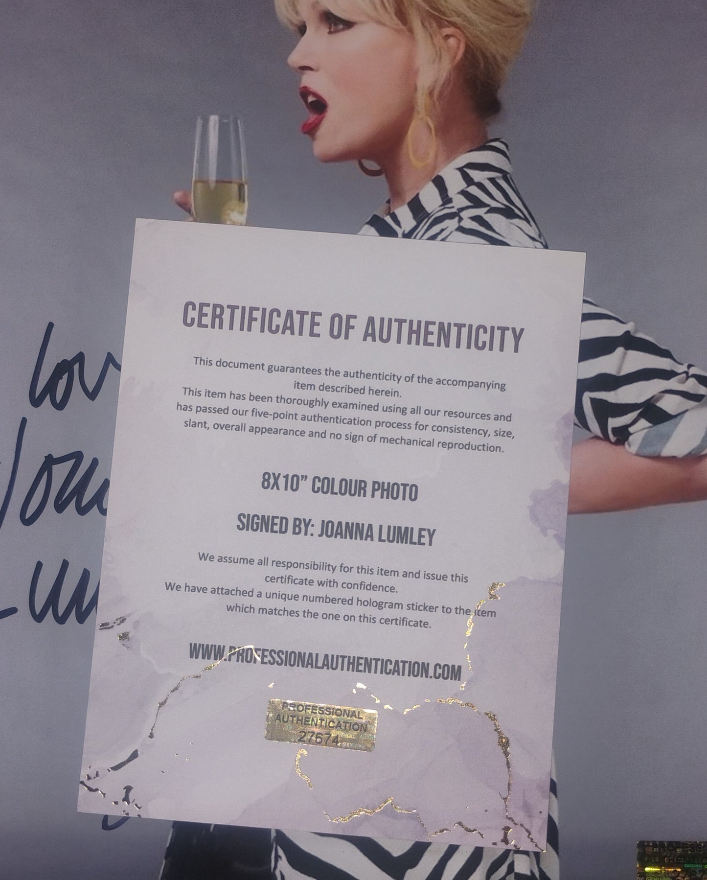 Joanna Lumley Hand Signed Autograph 8x10 Photo COA Absolutely Fabulous