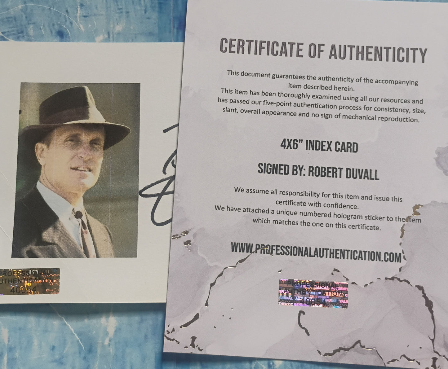 Robert Duvall Hand Signed Autograph Index Card COA