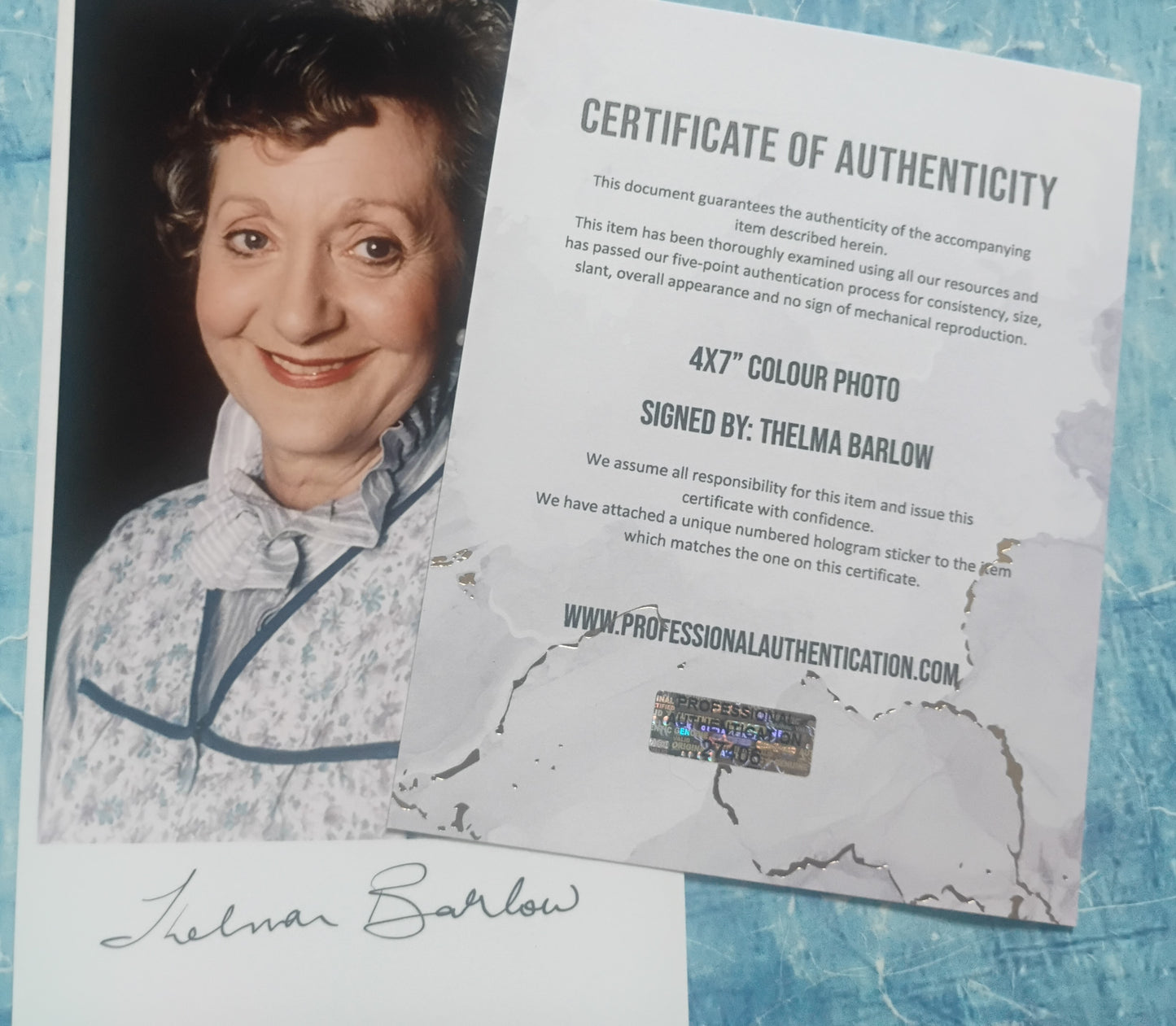 Thelma Barlow Hand Signed Autograph Photo COA