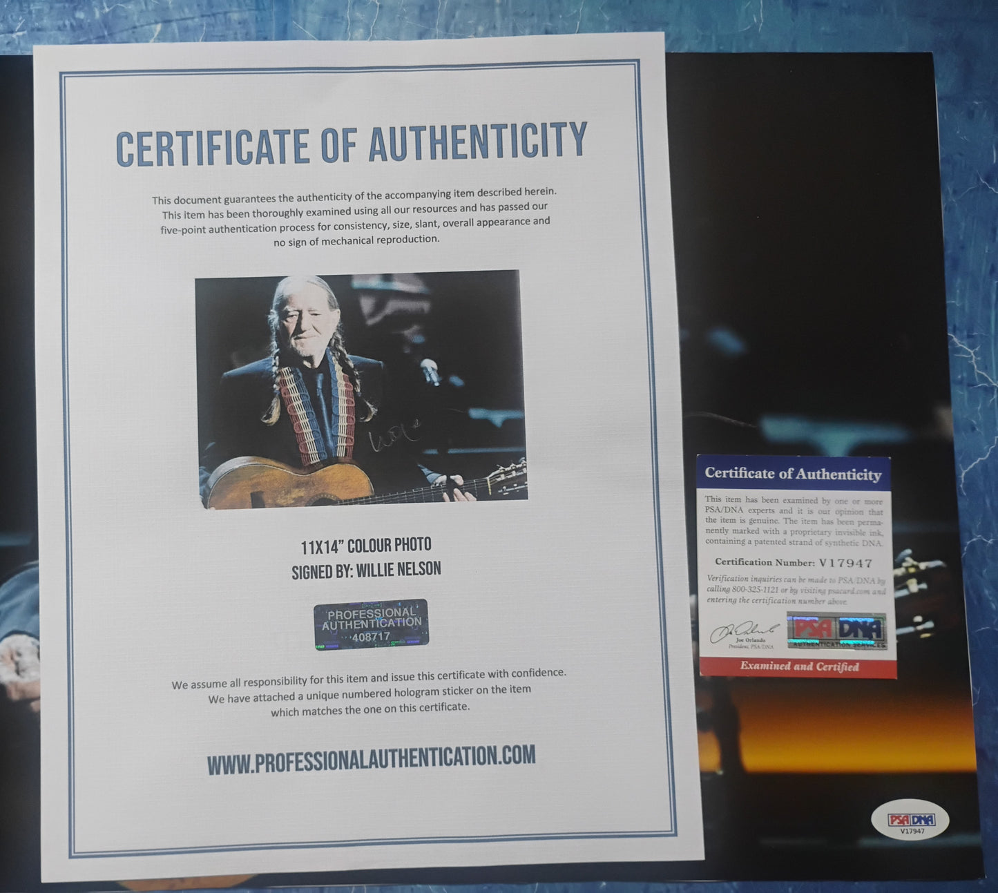 Willie Nelson Hand Signed Autograph 11x14 Photo PSA COA