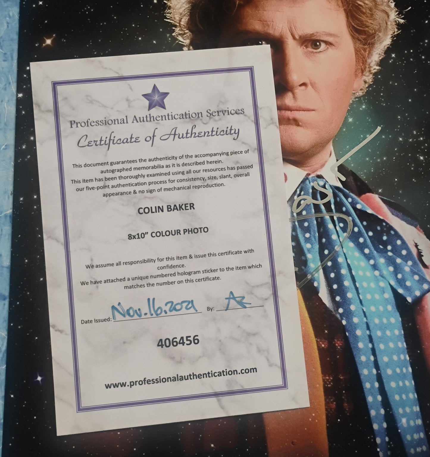 Colin Baker Hand Signed Autograph 8x10 Photo COA Doctor Who