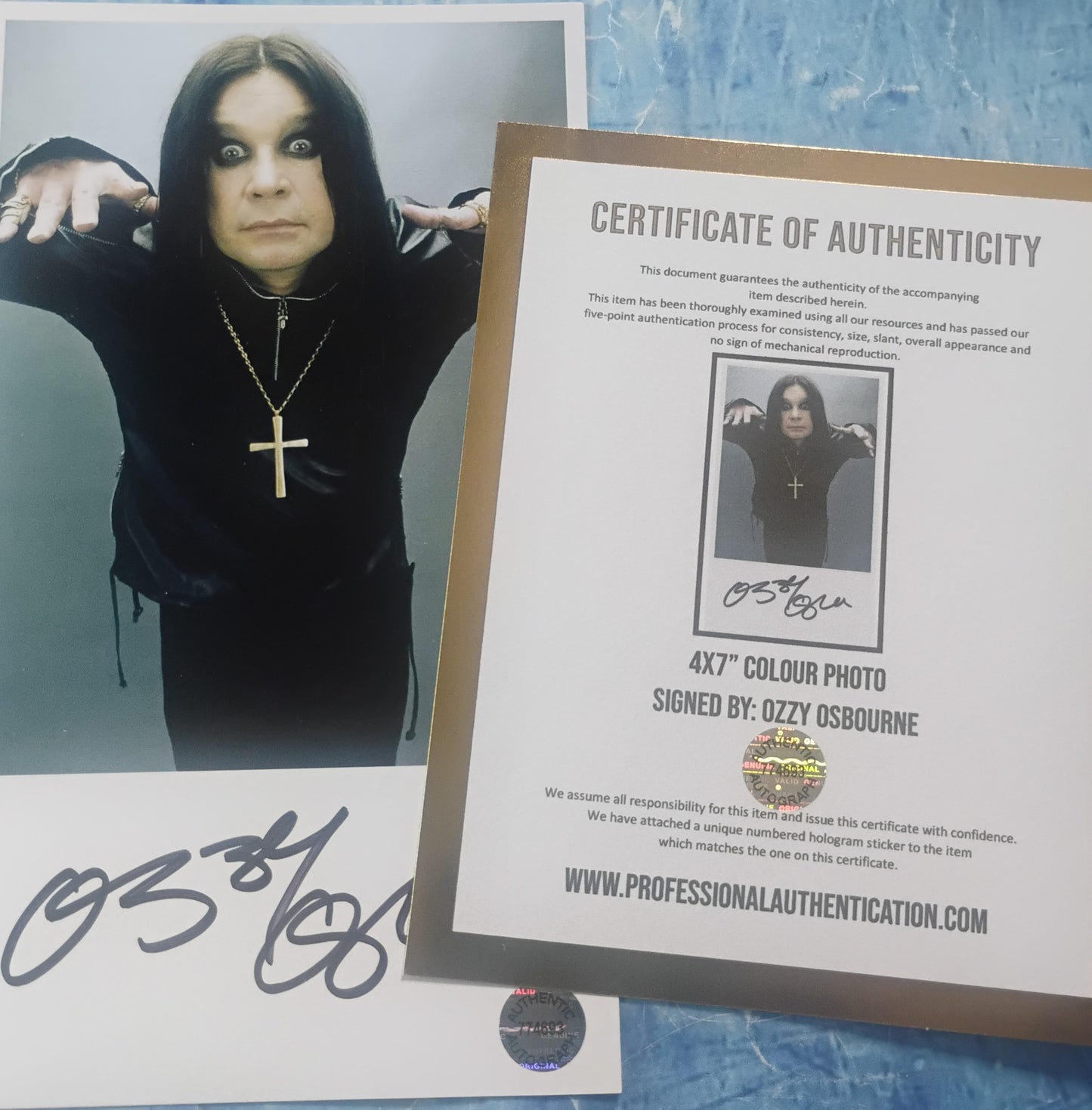 Ozzy Osbourne Hand Signed Autograph Photo COA