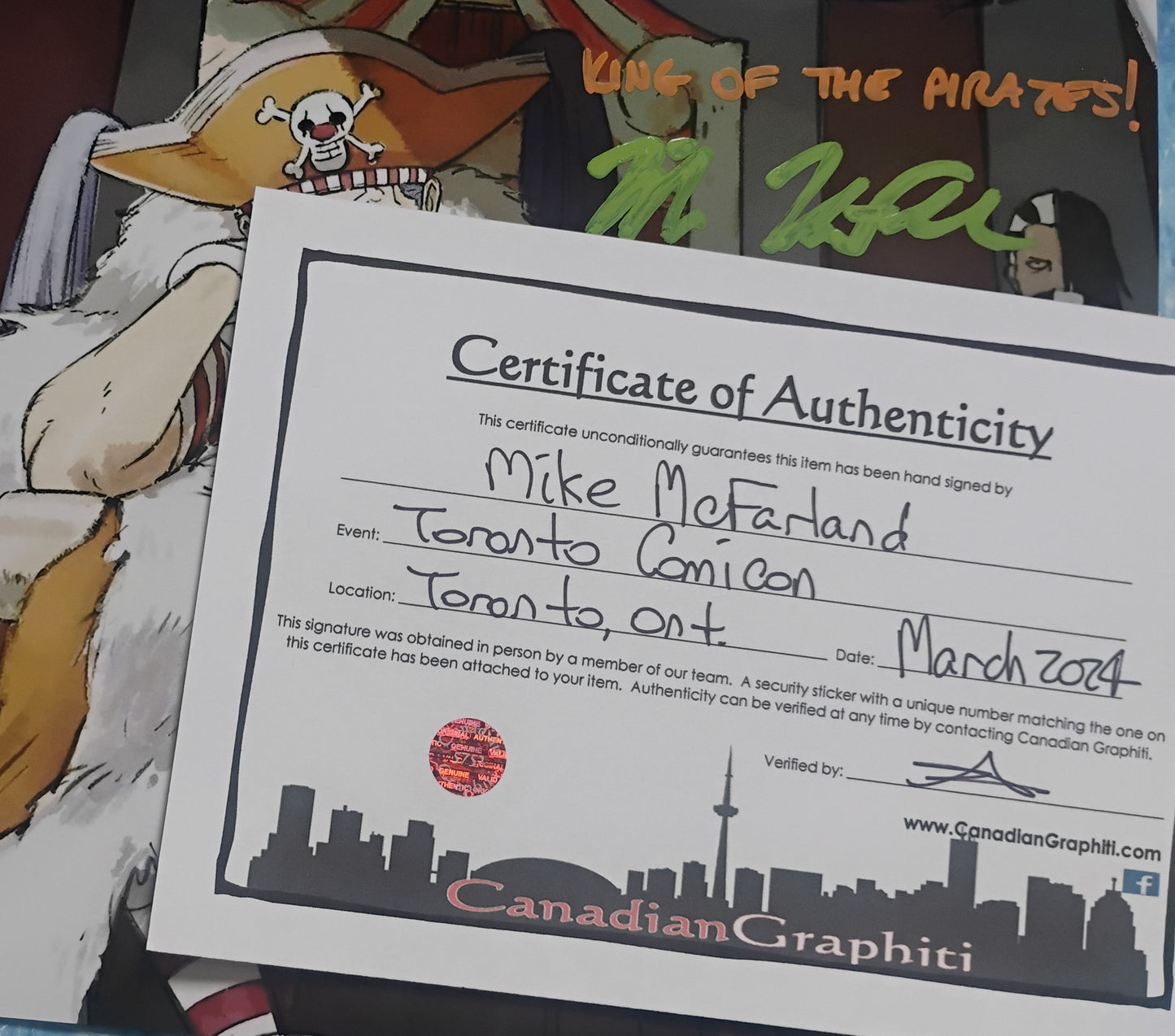 Mike McFarland Hand Signed Autograph 8x10 Photo COA One Piece Buggy