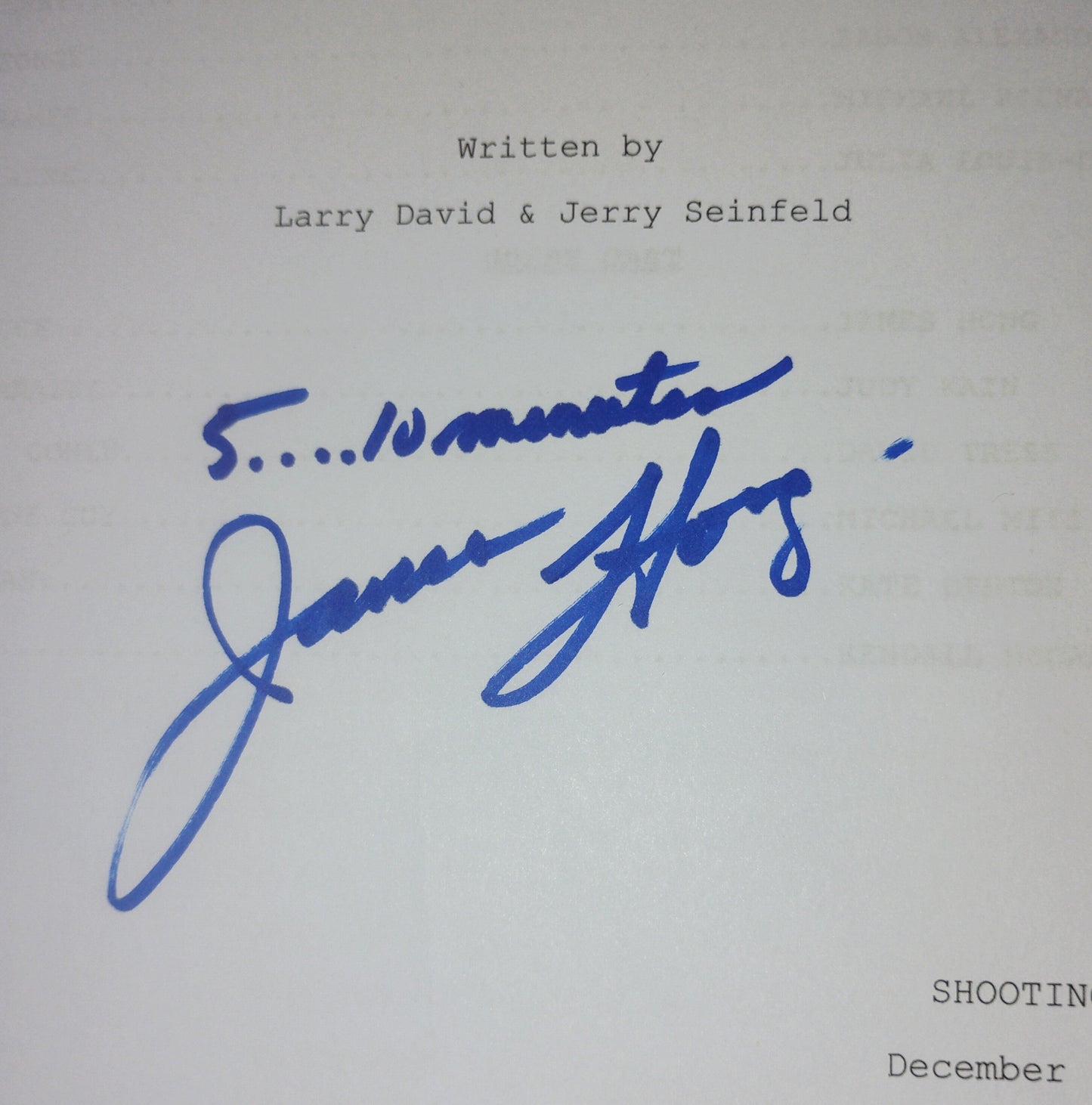 James Hong Hand Signed Autograph Seinfeld Script COA