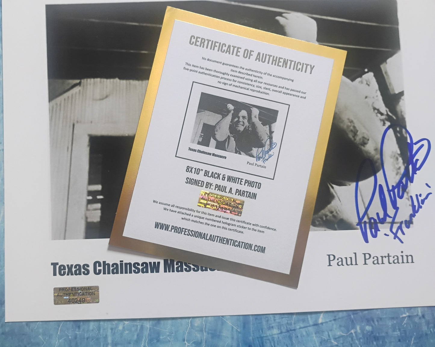Paul Partain Hand Signed Autograph 8x10 Photo COA Texas Chainsaw Massacre